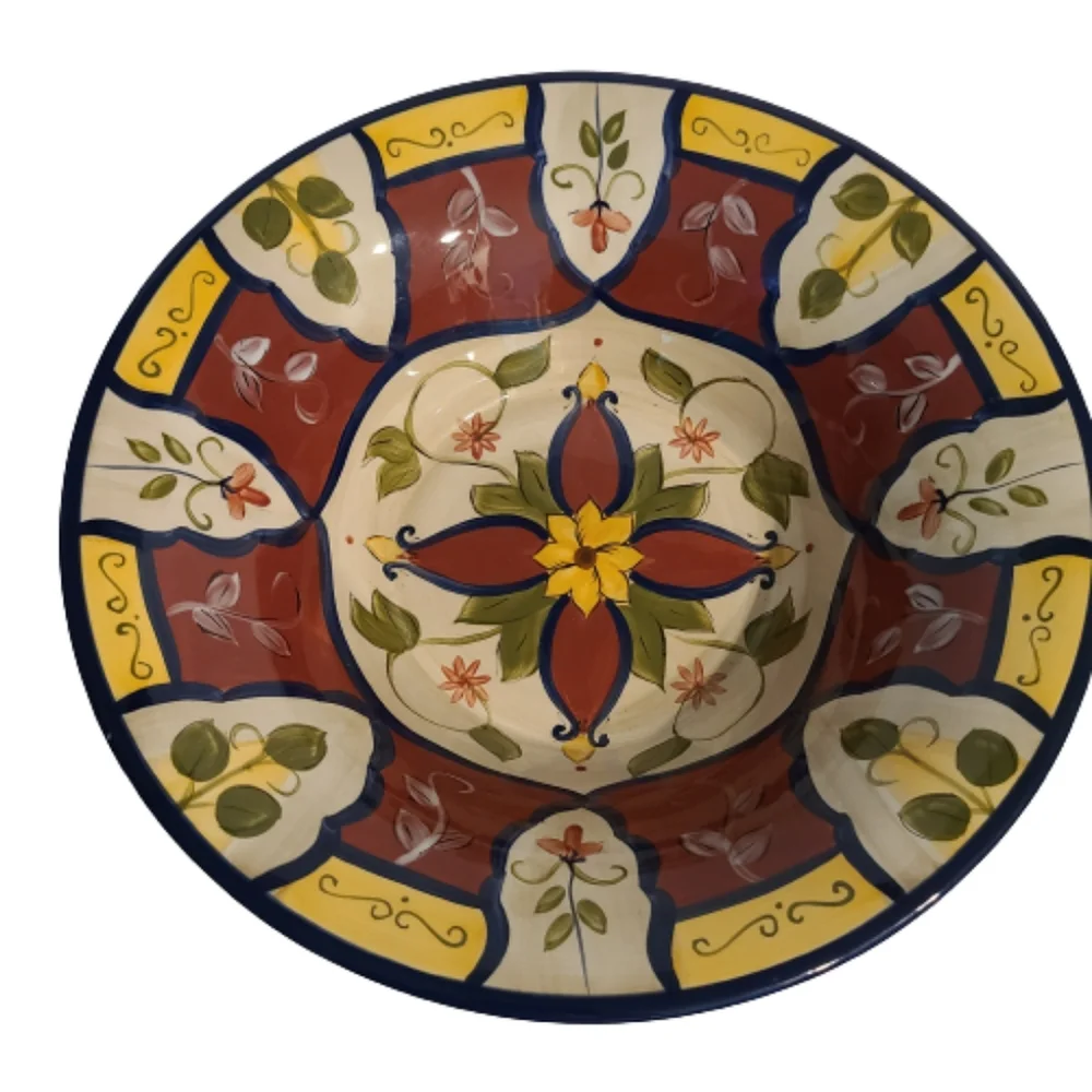 *Pier 1 2 piece Serving Bowl Set. Handpainted Earthenware. Vallarta design